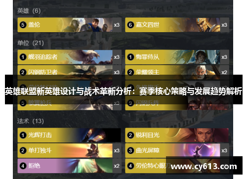 英雄联盟新英雄设计与战术革新分析：赛季核心策略与发展趋势解析